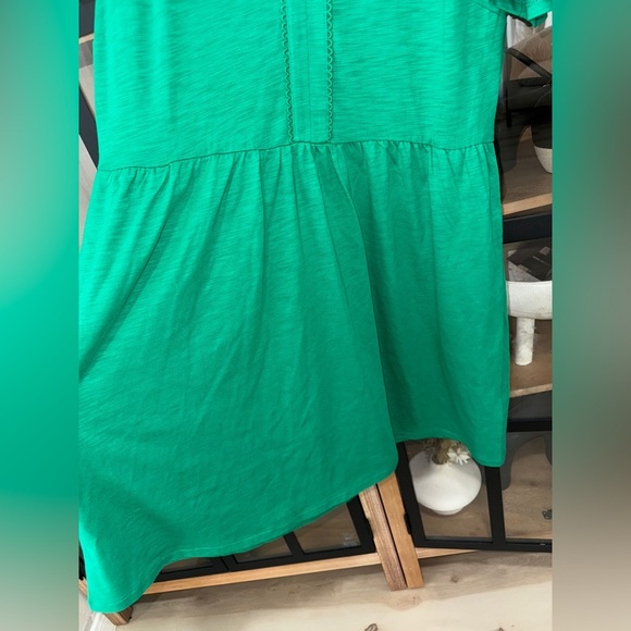Boden Naomi Short Sleeve Dress midi Rich Emerald modal pockets babydoll petite - Picture 9 of 12
